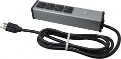 Wiremold - 4 Outlets, 120 Volts, 15 Amps, 6' Cord, Power Outlet Strip - Free Hanging Mount, 5-15 NEMA Configuration, 9-1/4" Strip, cULus Listed - Americas Industrial Supply