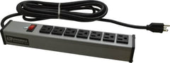Wiremold - 7 Outlets, 120 Volts, 15 Amps, 15' Cord, Power Outlet Strip - Free Hanging Mount, 5-15 NEMA Configuration, 13" Strip, cULus Listed - Americas Industrial Supply