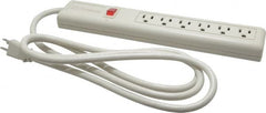 Wiremold - 6 Outlets, 120 Volts, 15 Amps, 6' Cord, Power Outlet Strip - Keyhole Mount, 5-15 NEMA Configuration, 12" Strip, cULus Listed - Americas Industrial Supply
