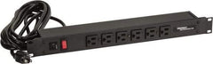 Wiremold - 6 Outlets, 120 Volts, 15 Amps, 15' Cord, Power Outlet Strip - Rack Mount, 6 Front NEMA Configuration, cULus Recognized - Americas Industrial Supply