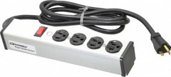Wiremold - 4 Outlets, 120 Volts, 20 Amps, 6' Cord, Power Outlet Strip - Free Hanging Mount, 5-20 NEMA Configuration, 10-3/4" Strip, cULus Listed - Americas Industrial Supply