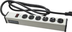 Wiremold - 6 Outlets, 120 Volts, 20 Amps, 6' Cord, Power Outlet Strip - Free Hanging Mount, 5-20 NEMA Configuration, 13-1/4" Strip, cULus Listed - Americas Industrial Supply
