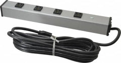 Wiremold - 4 Outlets, 120 Volts, 15 Amps, 15' Cord, Power Outlet Strip - Free Hanging Mount, 5-15 NEMA Configuration, 16" Strip, cULus Listed - Americas Industrial Supply