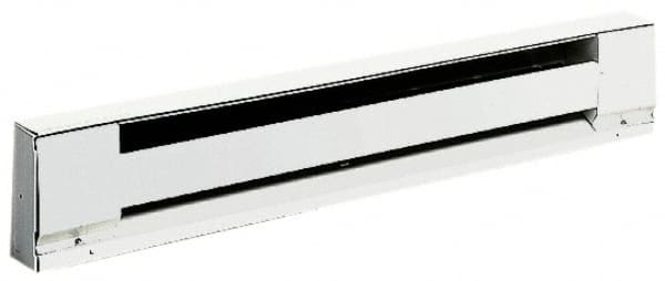 TPI - 28" Long, 120 Volt, 500 Watt, 1706 BTU, Electric Baseboard Heater - Stainless Steel Element, Aluminum Fins, White - Americas Industrial Supply