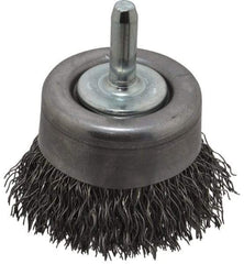 Osborn - 2" Diam, 1/4" Shank Diam, Steel Fill Cup Brush - 0.014 Wire Diam, 5/8" Trim Length, 10,500 Max RPM - Americas Industrial Supply