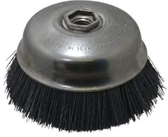 Osborn - 4" Diam, 5/8-11 Threaded Arbor Straight Wire Silicon Carbide Cup Brush - Extra Fine Grade, 1-1/2" Trim Length, 6,000 Max RPM - Americas Industrial Supply