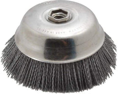 Osborn - 6" Diam, 5/8-11 Threaded Arbor Straight Wire Silicon Carbide Cup Brush - Medium Grade, 1-1/2" Trim Length, 6,000 Max RPM - Americas Industrial Supply