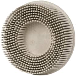 3M - 3" 120 Grit Ceramic Tapered Disc Brush - Fine Grade, Type R Quick Change Connector, 5/8" Trim Length - Americas Industrial Supply