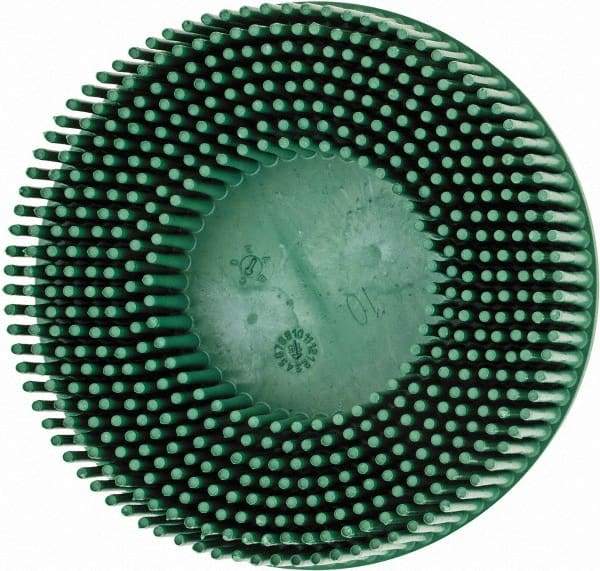 3M - 3" 50 Grit Ceramic Tapered Disc Brush - Coarse Grade, Type R Quick Change Connector, 5/8" Trim Length - Americas Industrial Supply