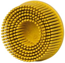 3M - 2" 80 Grit Ceramic Tapered Disc Brush - Medium Grade, Type R Quick Change Connector, 5/8" Trim Length - Americas Industrial Supply