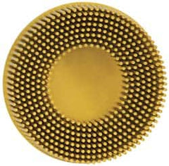 3M - 3" 80 Grit Ceramic Tapered Disc Brush - Medium Grade, Type R Quick Change Connector, 5/8" Trim Length - Americas Industrial Supply