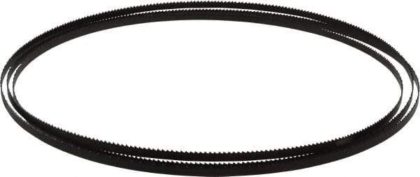 Starrett - 10 TPI, 7' 9-1/2" Long x 1/4" Wide x 0.025" Thick, Welded Band Saw Blade - Carbon Steel, Toothed Edge, Raker Tooth Set, Flexible Back, Contour Cutting - Americas Industrial Supply