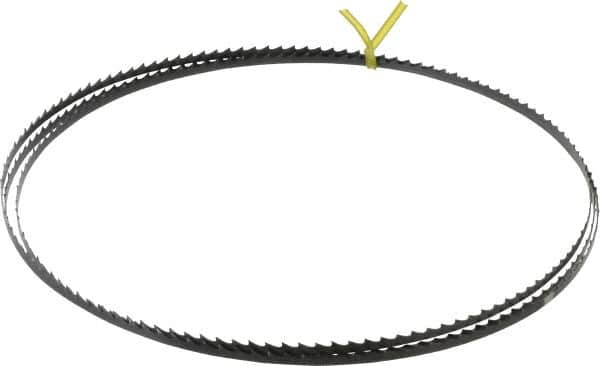 Starrett - 4 TPI, 7' 9-1/2" Long x 1/4" Wide x 0.025" Thick, Welded Band Saw Blade - Carbon Steel, Toothed Edge, Raker Tooth Set, Flexible Back, Contour Cutting - Americas Industrial Supply