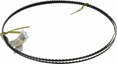 Starrett - 4 TPI, 7' 9-1/2" Long x 3/16" Wide x 0.025" Thick, Welded Band Saw Blade - Carbon Steel, Toothed Edge, Raker Tooth Set, Flexible Back, Contour Cutting - Americas Industrial Supply