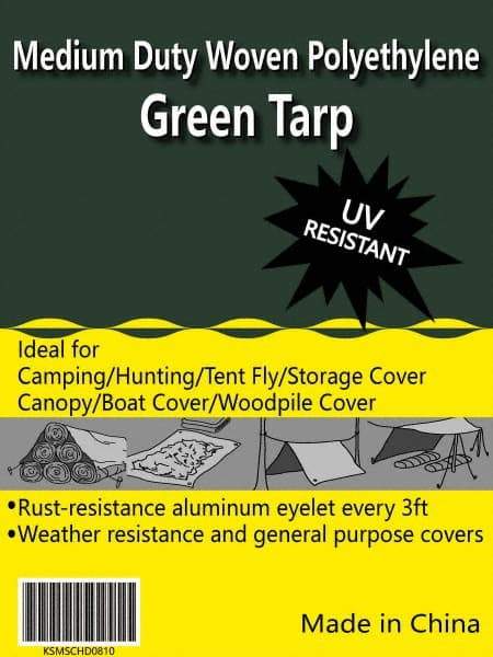 Value Collection - 60' Long x 40' Wide Polyethylene Tarp & Dust Cover - Green, 9 to 10 mil Thickness - Americas Industrial Supply