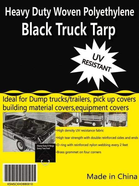 Value Collection - 20' Long x 12' Wide Polyethylene Tarp & Dust Cover - Black, Grommet, 11 to 12 mil Thickness - Americas Industrial Supply