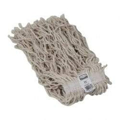 Rubbermaid - 1" White Head Band, Medium Cotton #20 Size Cut End Mop Head - 4 Ply, Side Loading Connection, Use for General Purpose - Americas Industrial Supply