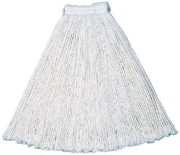 Rubbermaid - 1" White Head Band, Large Cotton #24 Size Cut End Mop Head - 4 Ply, Side Loading Connection, Use for General Purpose - Americas Industrial Supply