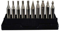 Value Collection - 10 Piece Mounted Abrasive Point Set - Includes 1/4" Diam Shank - Americas Industrial Supply