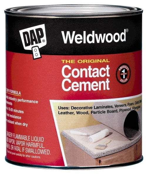 DAP - 1 Gal Can Tan Contact Adhesive - 15 min Working Time, Bonds to Cardboard, Concrete, Metal, Paper, Particle Board, Rubber & Wood - Americas Industrial Supply