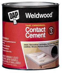 DAP - 1 Gal Can Tan Contact Adhesive - 15 min Working Time, Bonds to Cardboard, Concrete, Metal, Paper, Particle Board, Rubber & Wood - Americas Industrial Supply