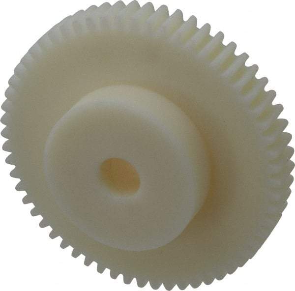 Poly Hi Solidur - 12 Pitch, 5" Pitch Diam, 5.166" OD, 60 Tooth Spur Gear - 3/4" Face Width, 3/4" Bore Diam, 2-3/4" Hub Diam, 14.5° Pressure Angle, Nylon - Americas Industrial Supply
