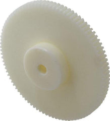 Poly Hi Solidur - 16 Pitch, 6" Pitch Diam, 6-1/8" OD, 96 Tooth Spur Gear - 1/2" Face Width, 1/2" Bore Diam, 2-1/4" Hub Diam, 14.5° Pressure Angle, Nylon - Americas Industrial Supply