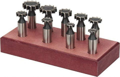 Value Collection - Straight Tooth Configuration, Woodruff and Keyseat Cutter Set - 204 to 808 ANSI, High Speed Steel, 9 Pieces - Americas Industrial Supply