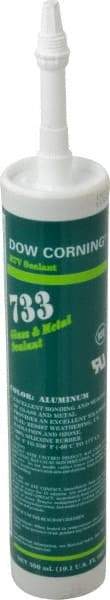 Dow Corning - 10.1 oz Cartridge Silver RTV Silicone Joint Sealant - -70 to 350°F Operating Temp, 15 min Tack Free Dry Time, 24 hr Full Cure Time, Series 733 - Americas Industrial Supply