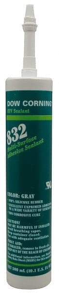 Dow Corning - 10.1 oz Cartridge Black RTV Silicone Joint Sealant - -67 to 300°F Operating Temp, 90 min Tack Free Dry Time, Series 832 - Americas Industrial Supply