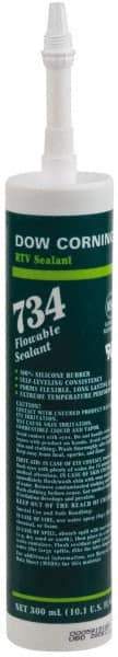 Dow Corning - 10.1 oz Cartridge Clear RTV Silicone Joint Sealant - -85 to 356°F Operating Temp, 13 min Tack Free Dry Time, 24 hr Full Cure Time, Series 734 - Americas Industrial Supply