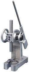 Interstate - 1-7/8" Ram, 5-15/16" Throat Depth, 2 Ton Manual Arbor Press - 8-1/2" Max Work Height x 11-7/8" Max Work Width, Ratchet Leverage, 25:1 Leverage Ratio, 6-1/4" Base Width x 15-3/4" Base Depth - Americas Industrial Supply