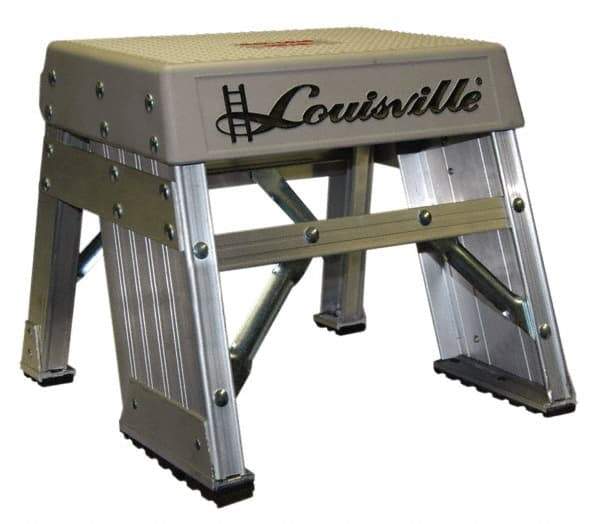 Louisville - 1 Step, 1' High, Type IA Rating, Aluminum Step Stand - 300 Lb Capacity, 15-11/16" Base Width - Americas Industrial Supply