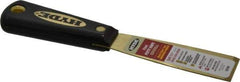 Hyde Tools - 1-1/4" Wide Brass Putty Knife - Stiff, Nylon Handle, 7.6" OAL - Americas Industrial Supply