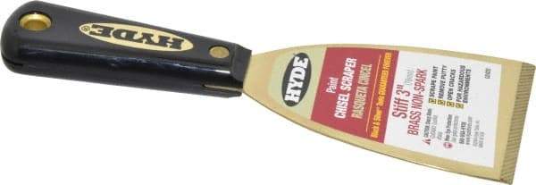 Hyde Tools - Stiff Brass Chisel Scraper - 3" Blade Width, Nylon Handle - Americas Industrial Supply