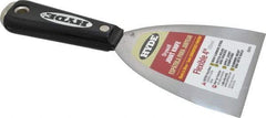 Hyde Tools - 4" Wide Carbon Steel Taping Knife - Flexible, Hammerhead Nylon Handle, 8-1/4" OAL - Americas Industrial Supply