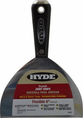 Hyde Tools - 6" Wide Carbon Steel Taping Knife - Flexible, Hammerhead Nylon Handle, 8-1/2" OAL - Americas Industrial Supply