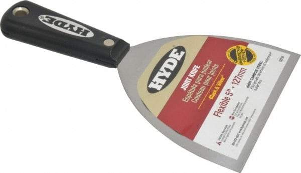 Hyde Tools - 5" Wide Carbon Steel Taping Knife - Flexible, Nylon Handle, 8-1/4" OAL - Americas Industrial Supply