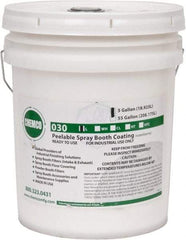 Made in USA - White Water Base Booth Coating - 5 Gallons, Spray, Coverage 250 Square Feet at 2 mil - Americas Industrial Supply