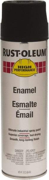 Rust-Oleum - Black, 15 oz Net Fill, Flat, Enamel Spray Paint - 14 Sq Ft per Can, 15 oz Container, Use on Rust Proof Paint - Americas Industrial Supply