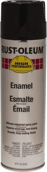 Rust-Oleum - Black, 15 oz Net Fill, Gloss, Enamel Spray Paint - 14 Sq Ft per Can, 15 oz Container, Use on Rust Proof Paint - Americas Industrial Supply