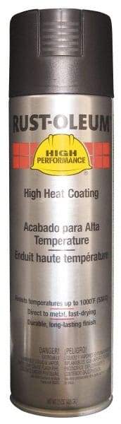 Rust-Oleum - Black, 15 oz Net Fill, Flat, High-Heat Spray Paint - 14 Sq Ft per Can, 15 oz Container - Americas Industrial Supply