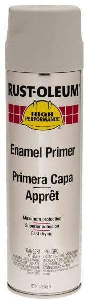 Rust-Oleum - 15 oz Flat Gray Enamel Spray Primer - 14 Sq Ft Coverage - Americas Industrial Supply