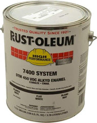 Rust-Oleum - 1 Gal White Flat Finish Industrial Enamel Paint - Interior/Exterior, Direct to Metal, <450 gL VOC Compliance - Americas Industrial Supply