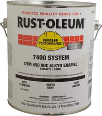 Rust-Oleum - 1 Gal Silver Gray Gloss Finish Industrial Enamel Paint - Interior/Exterior, Direct to Metal, <450 gL VOC Compliance - Americas Industrial Supply