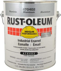 Rust-Oleum - 1 Gal Aluminum Gloss Finish Industrial Enamel Paint - Interior/Exterior, Direct to Metal, <450 gL VOC Compliance - Americas Industrial Supply