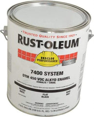 Rust-Oleum - 1 Gal Black Flat Finish Industrial Enamel Paint - Interior/Exterior, Direct to Metal, <450 gL VOC Compliance - Americas Industrial Supply