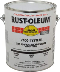 Rust-Oleum - 1 Gal Dunes Tan Gloss Finish Industrial Enamel Paint - Interior/Exterior, Direct to Metal, <450 gL VOC Compliance - Americas Industrial Supply