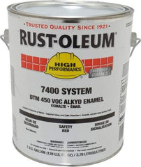 Rust-Oleum - 1 Gal Safety Red Gloss Finish Industrial Enamel Paint - Interior/Exterior, Direct to Metal, <450 gL VOC Compliance - Americas Industrial Supply