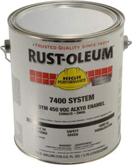 Rust-Oleum - 1 Gal Safety Green Gloss Finish Industrial Enamel Paint - Interior/Exterior, Direct to Metal, <450 gL VOC Compliance - Americas Industrial Supply